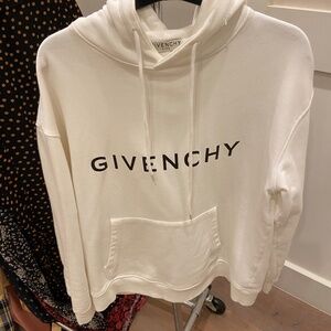 Givenchy White & Black Logo Hoodie